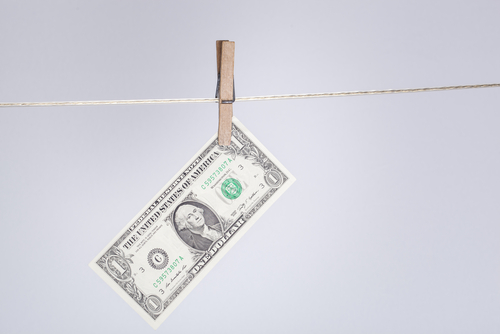 Money on a clothes line