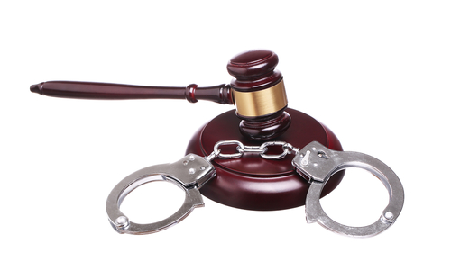 handcuffs and gavel