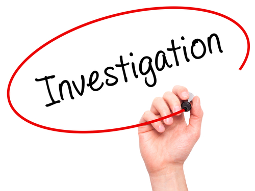 Investigation sign