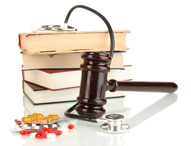 Health Care Books, Stethoscope and Gavel
